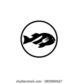 vector illustration of a fork and fish