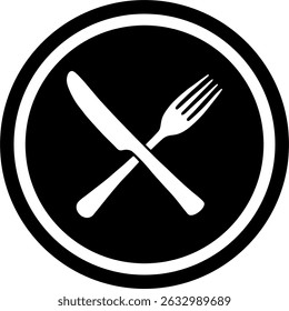 vector illustration of fork and knife icon can be used for restaurant logo 