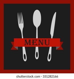 Vector Illustration of Fork Knife Spoon menu