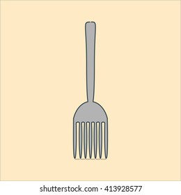 vector illustration fork, retro style, icon