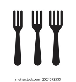 Una Ilustración vectorial de cucharas de tenedor en blanco y negro