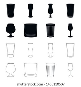 Vector illustration of form and celebration icon. Set of form and volume stock vector illustration.
