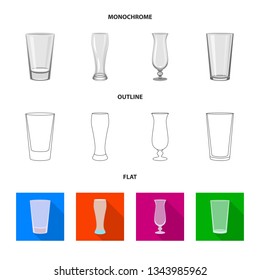 Vector illustration of form and celebration logo. Set of form and volume vector icon for stock.