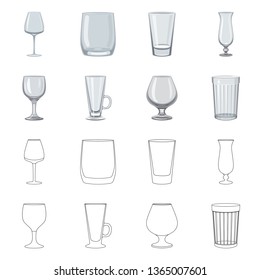 Vector illustration of form and celebration logo. Set of form and volume vector icon for stock.