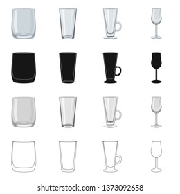 Vector illustration of form and celebration logo. Collection of form and volume stock vector illustration.