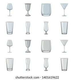 Vector illustration of form and celebration logo. Set of form and volume vector icon for stock.