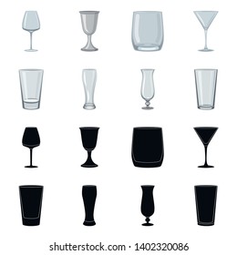 Vector illustration of form and celebration logo. Set of form and volume vector icon for stock.