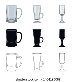 Vector illustration of form and celebration logo. Set of form and volume vector icon for stock.
