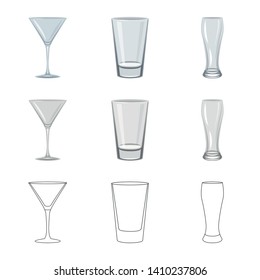 Vector illustration of form and celebration logo. Collection of form and volume stock symbol for web.