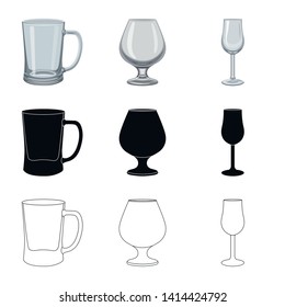 Vector illustration of form and celebration logo. Collection of form and volume stock vector illustration.