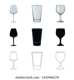 Vector illustration of form and celebration logo. Set of form and volume stock vector illustration.
