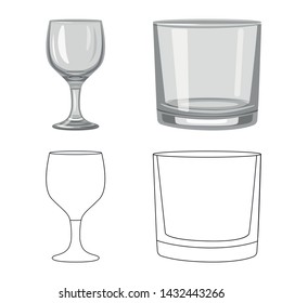 Vector illustration of form and celebration logo. Collection of form and volume stock vector illustration.