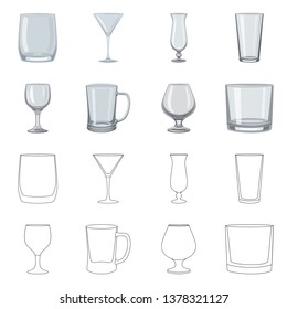 Vector illustration of form and celebration sign. Set of form and volume stock vector illustration.