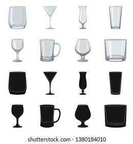 Vector illustration of form and celebration sign. Set of form and volume stock vector illustration.