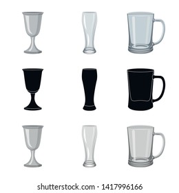 Vector illustration of form and celebration sign. Collection of form and volume vector icon for stock.