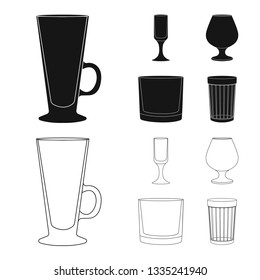 Vector illustration of form and celebration symbol. Set of form and volume stock vector illustration.