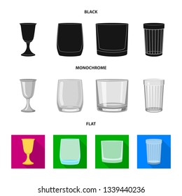 Vector illustration of form and celebration symbol. Set of form and volume stock symbol for web.