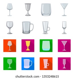 Vector illustration of form and celebration symbol. Set of form and volume stock symbol for web.
