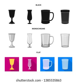 Vector illustration of form and celebration symbol. Set of form and volume stock symbol for web.