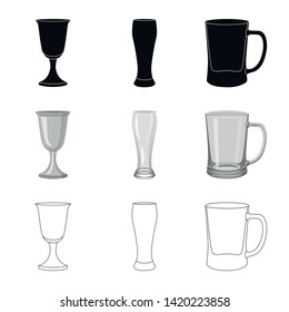 Vector illustration of form and celebration symbol. Set of form and volume vector icon for stock.