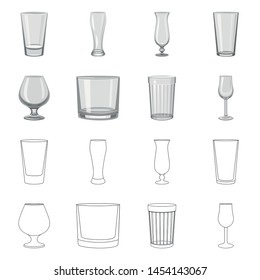 Vector illustration of form and celebration symbol. Collection of form and volume stock vector illustration.