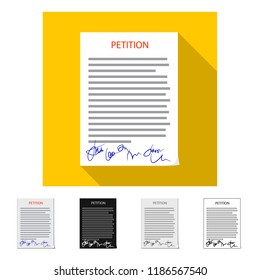 Vector illustration of form and document logo. Collection of form and mark stock vector illustration.