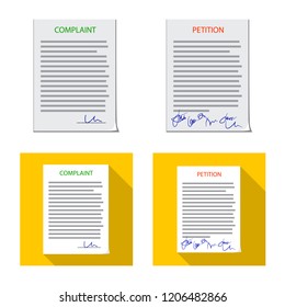 Vector illustration of form and document logo. Set of form and mark vector icon for stock.