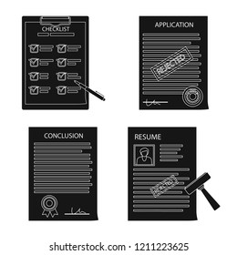 Vector illustration of form and document logo. Collection of form and mark vector icon for stock.