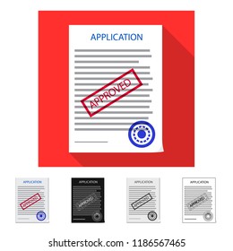 Vector illustration of form and document sign. Collection of form and mark stock symbol for web.