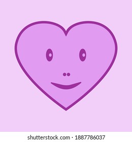 
vector illustration in the form of a heart with a smile symbolizing good mood and health