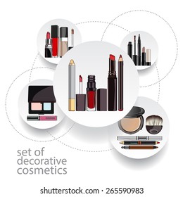 vector illustration in the form of infographics for decorative cosmetics.