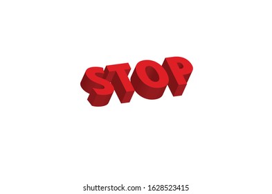 Vector illustration in the form of message, Capital Letters Word writing Stop