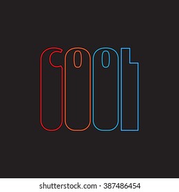 Vector illustration in the form of the message: Cool.  T-shirt graphics, poster, banner, print, flyer, postcard
