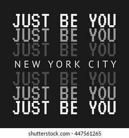 Vector illustration in the form of the message: just be cool. Typography, print, t-shirt graphics, poster, banner, stamp, postcard