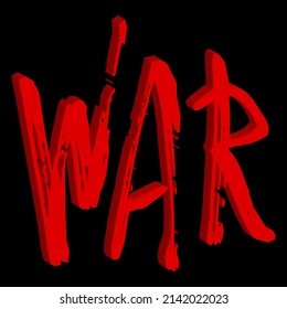 Ilustración vectorial en forma de mensaje de no guerra. Diseño ondulado con efecto 3d