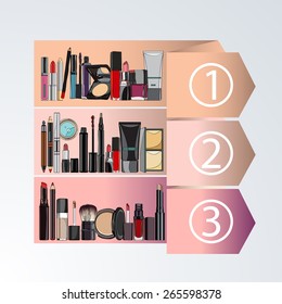 vector illustration in the form of a rating decorative cosmetics.