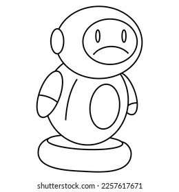 vector illustration form sad robot logo icon