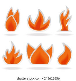 Vector illustration in the form of six lights flame