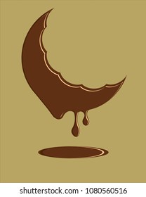 Vector illustration in the form of thawing chocolate from the moon