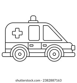 Vektorgrafik in Form eines einzigartigen modernen, niedlichen, kühlen und einfachen Krankenwagen-Symbol 3