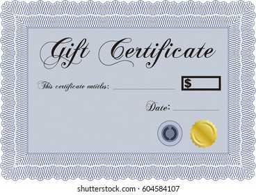 Vector illustration of Formal Gift Certificate template. Beauty design. With background. Customizable, Easy to edit and change colors.
