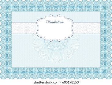 Ilustración vectorial de la invitación formal en color azul
