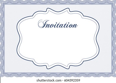 Vector Illustration of Formal invitation template in blue color
