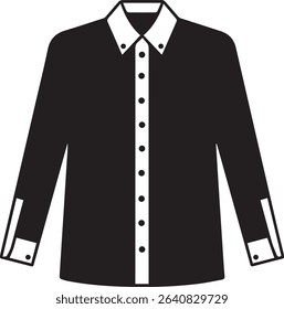 Vector Illustration of a Formal Long Sleeve Button-Up Shirt