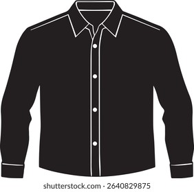 Vector Illustration of a Formal Long Sleeve Button Up Shirt