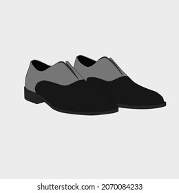 Vector illustration of formal shoes in black and gray on a white background.