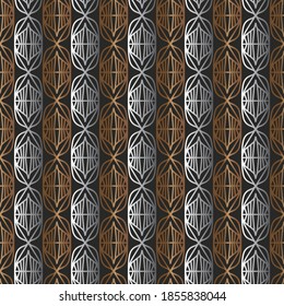 Vektorgrafik des formalen gestreiften Polygonmusters nahtlos. Geometrisches Fliesenhintergrund-Konzept für Luxus-Herrenoberflächen-Druck und Webdesign, Hintergrund, Stoff.