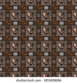 Vektorgrafik des formalen gestreiften Polygonmusters nahtlos. Geometrisches Fliesenhintergrund-Konzept für Luxus-Herrenoberflächen-Druck und Webdesign, Hintergrund, Stoff.