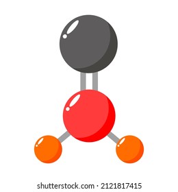 Ilustración vectorial de moléculas de H2CO o formaldehído, para logotipos, símbolos, signos, botones. Química, ciencia.