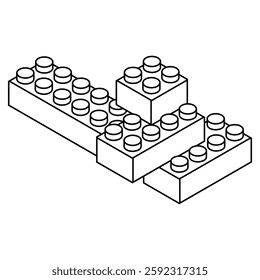 vector illustration forming a lego stacking toy logo icon 02